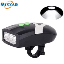 ZK20 3 LED Bike Light Bicycle Light Waterproof White Front Head Light Cycling Lamp & Electronic Bell Horn Hooter Siren