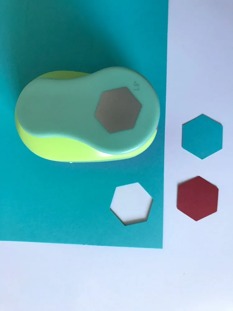 33mm hexagon punch diy craft hole puncher for scrapbooking punches eva