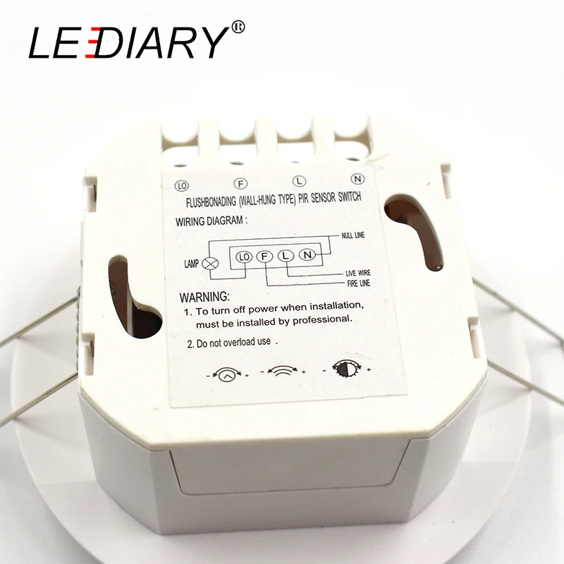LEDAIRY 4-строчный встроенный индукционный переключатель для человеческого тела инфракрасный сенсор настройка времени и чувствительности и Сенсор Дальний свет Управление 170~ 250 V
