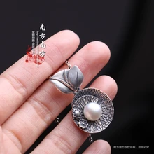 Элегантная подвеска из стерлингового серебра 925 пробы для женщин, оригинальная ручная работа, изысканные ювелирные изделия, кулон из жемчуга, подарок