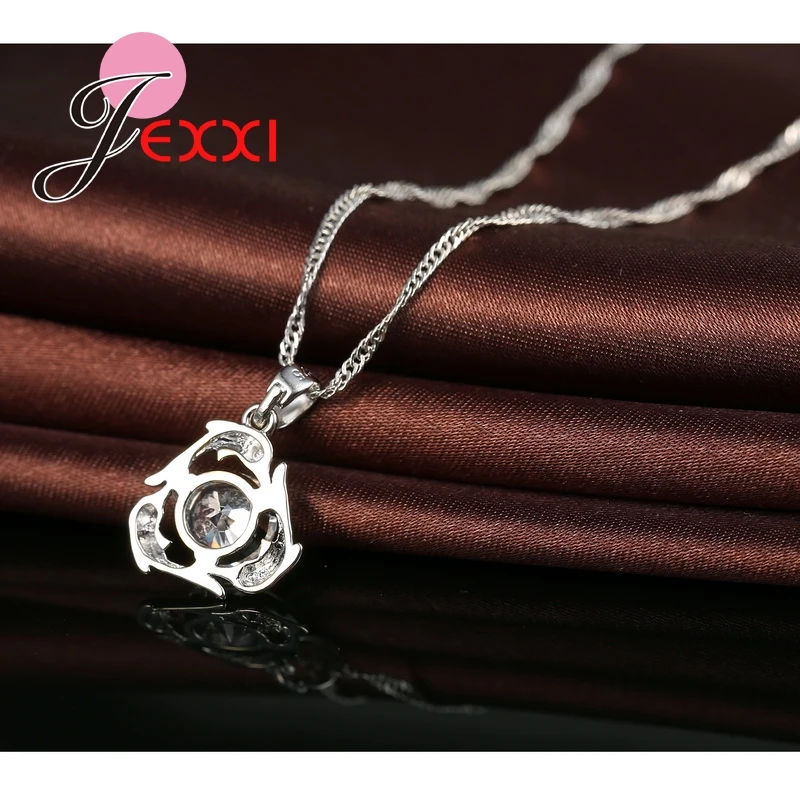 Женский ювелирный комплект из колье и серёг серебра 925 пробы|jewelry sets|earrings necklace jewelry