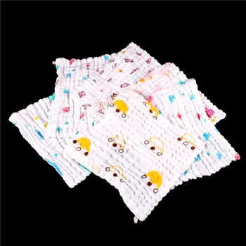 

Cotton Gauze Newborn Baby Infant Cartoon Face Hand Bathing Towel Bibs 28*28cm Feeding Square Towels Handkerchief