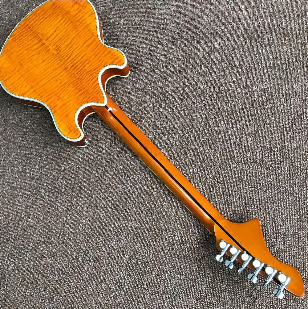 Personalizado. F hollow body jazz guitarra eléctrica. doble Tigre llama gitaar. sistema de vibrato. instrumentos musicales orange color guitarra. Personalizado. F hollow body jazz guitarra eléctrica. doble Tigre llama gitaar. sistema de vibrato. instrumentos musicales orange color guitarra.