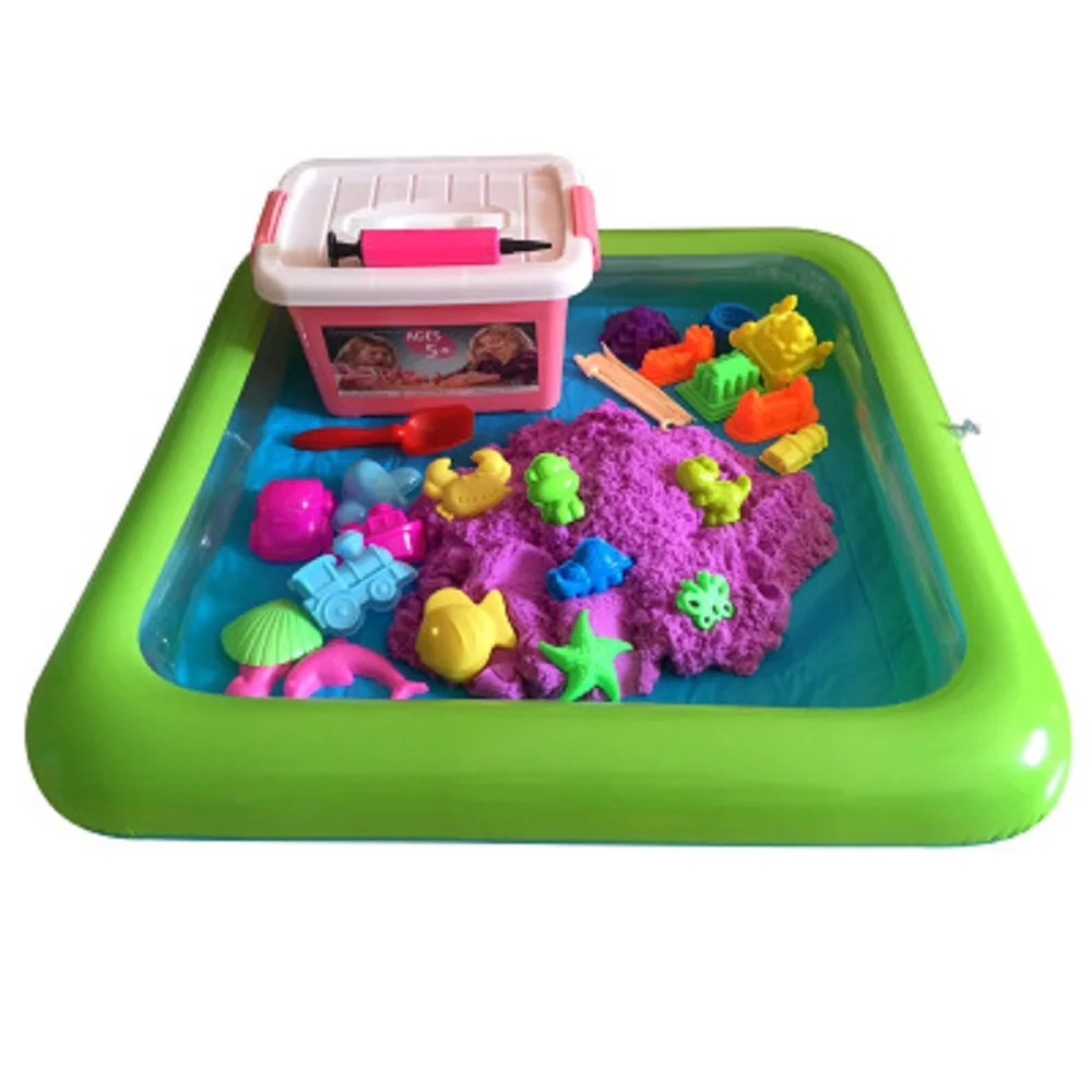 

Kids Indoor Multifunction Inflatable Sand Tray Educational Toys for Children Sand Modeling Clay Supplies Slime Table Accessories