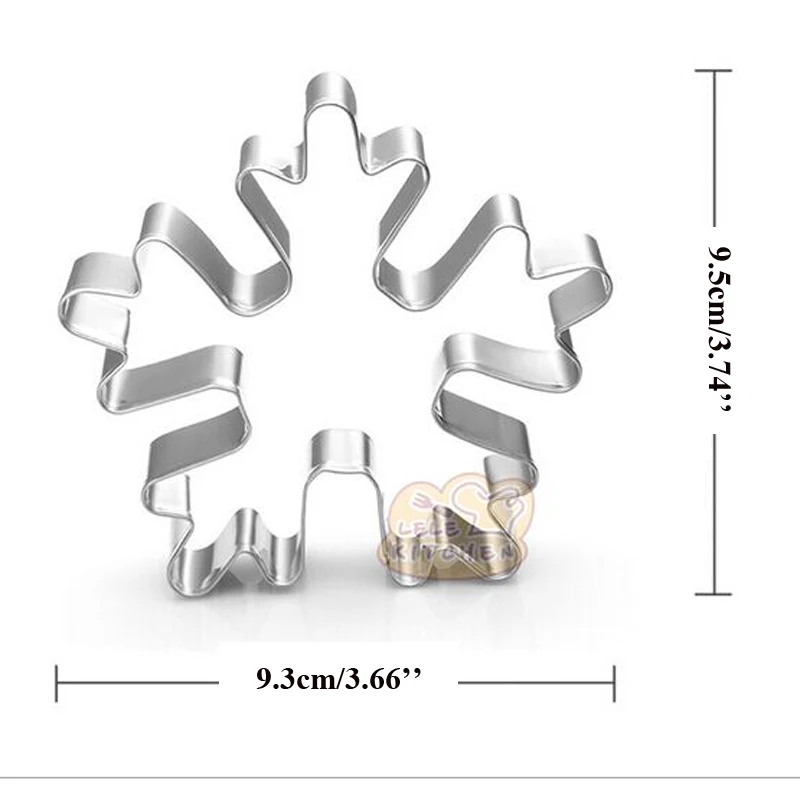 10 шт. Рождественская зимняя большая Снежинка металлический резак для печенья Форма 0,3 мм толщина рождественское печенье штамп помадка хлеб форма