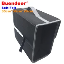 Buendeer, новинка, 35*30*20 см, Автомобильный багажник, органайзер, коробка для хранения, высокое качество, шерсть, войлок, ткань, для дома, Портативная сумка для хранения, темно-серый