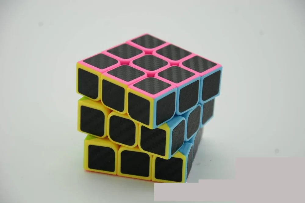 Высокое качество 3x3 углерода Волокно Стикеры конкурс Magic Cube Скорость Cube Развивающие игрушки