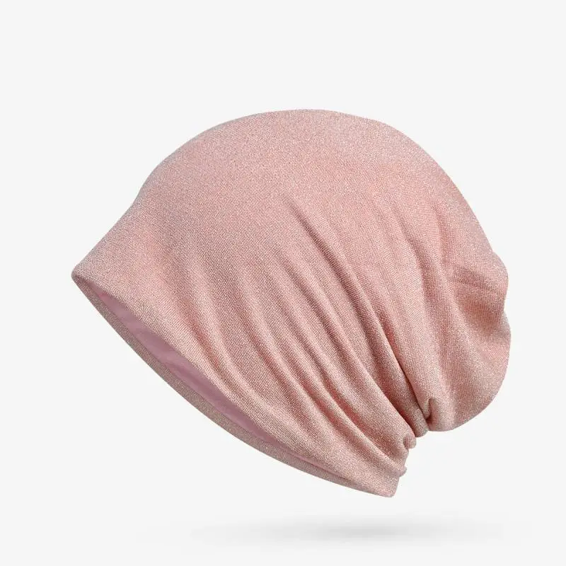 

Deepom 2019 New Spring Summer Hats For Women Thin Beanie Soft Turban Hat Female Mask Solid Color Breathable Sun Hat Ponytail