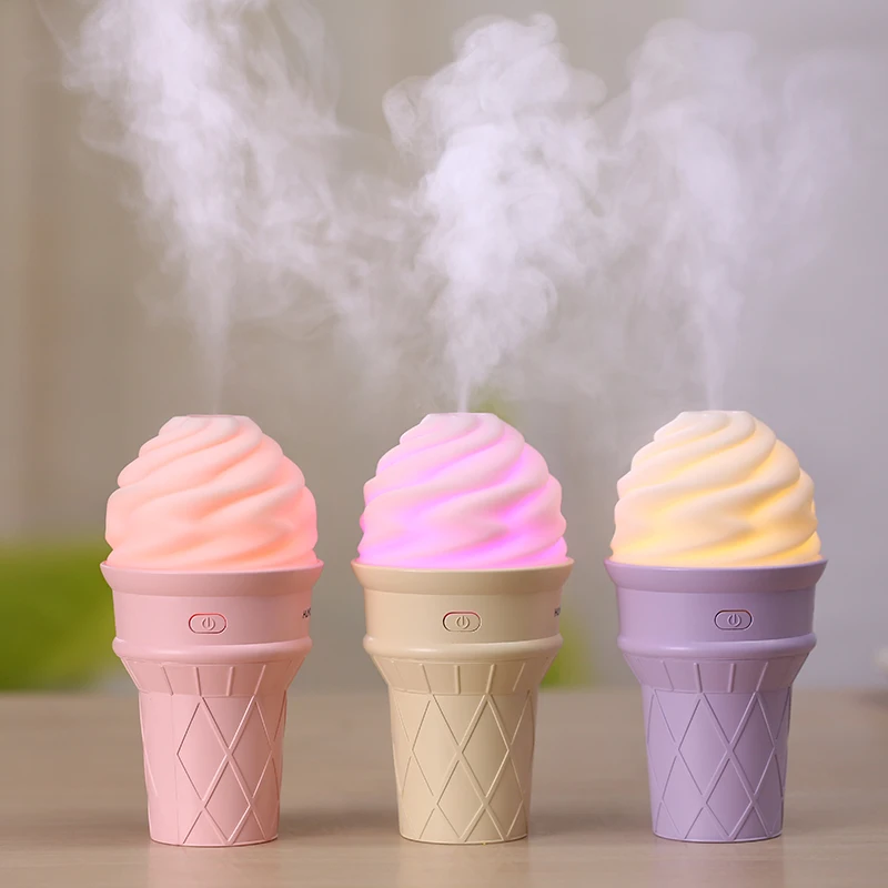 

Easehold Clearance Ice Cream USB Air Humidifier Night Light Ultrasonic Car Humidifiers Mist Maker Mini Household Office Desk