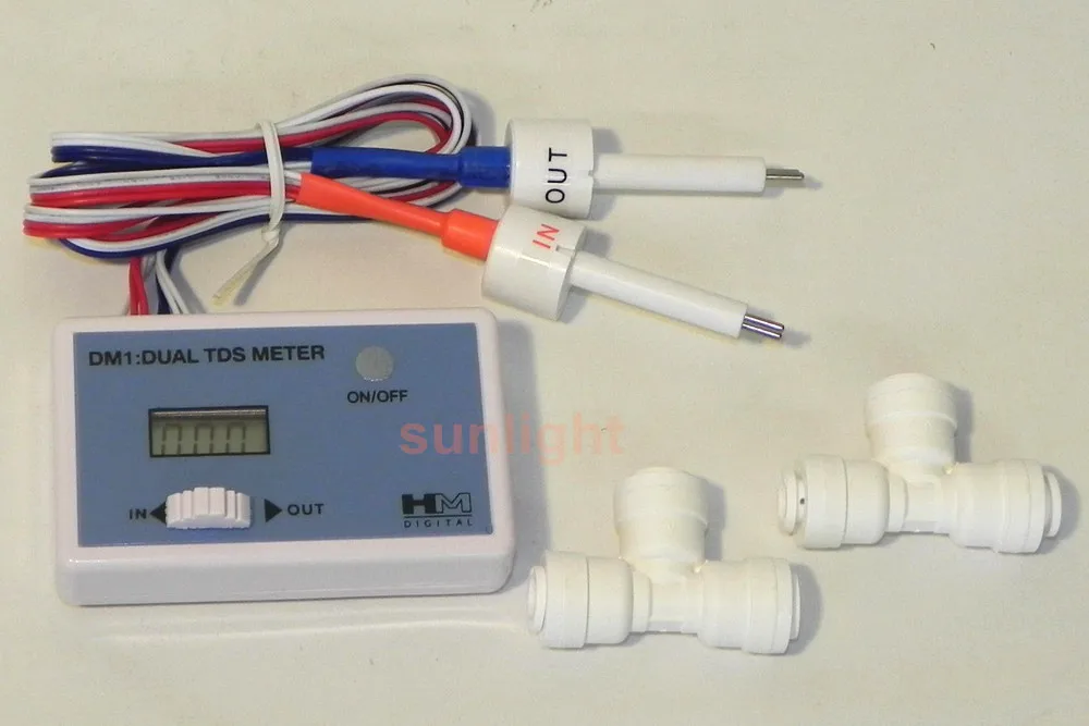 HM цифровой 10 шт./лот DM-1 домашний водопроводной воды в линии двойной TDS монитор может измерять как в-положить воду, так и на-положить воду