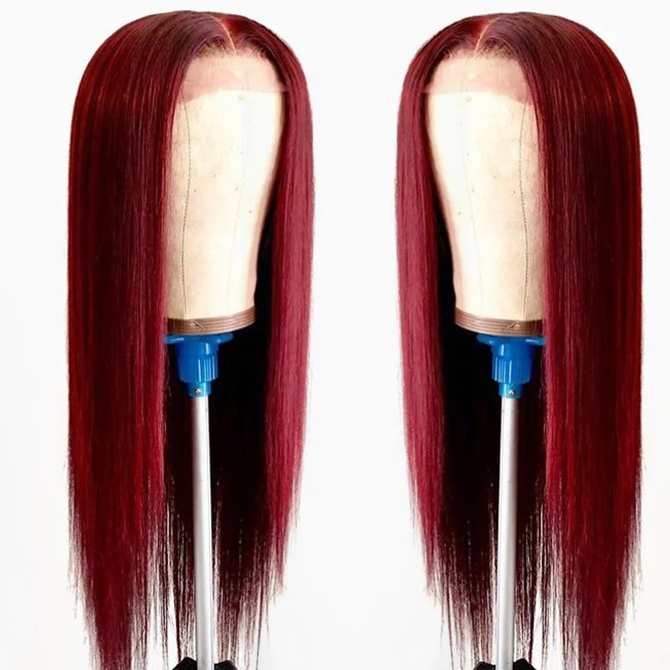 99J Pre Plucked Lace Front Human Hair Wigs With Baby Hair Straight Remy Hair Brazilian Lace Front Wigs Pre-Plucked Hairline