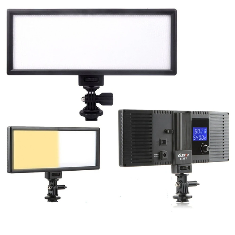 L132T LED Video Light Ultra Thin LCD Bi Color Dimmable DSLR Studio LED Light Lamp Panel