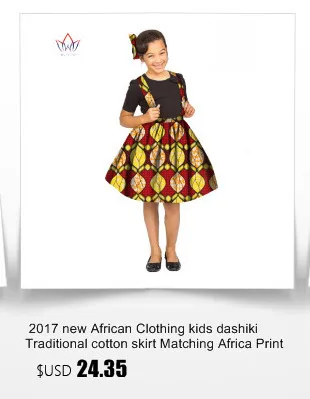Африканский Костюмы дети Дашики традиционные хлопок Платья для женщин соответствия африка печати детский топ одежда для малышей регулярные WY1136