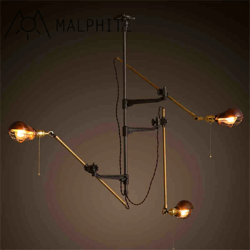 

European personality ceiling lamp industrial iron energy-saving LED retro ceiling lamp clothing shop Bar Cafe 3head ceiling lamp