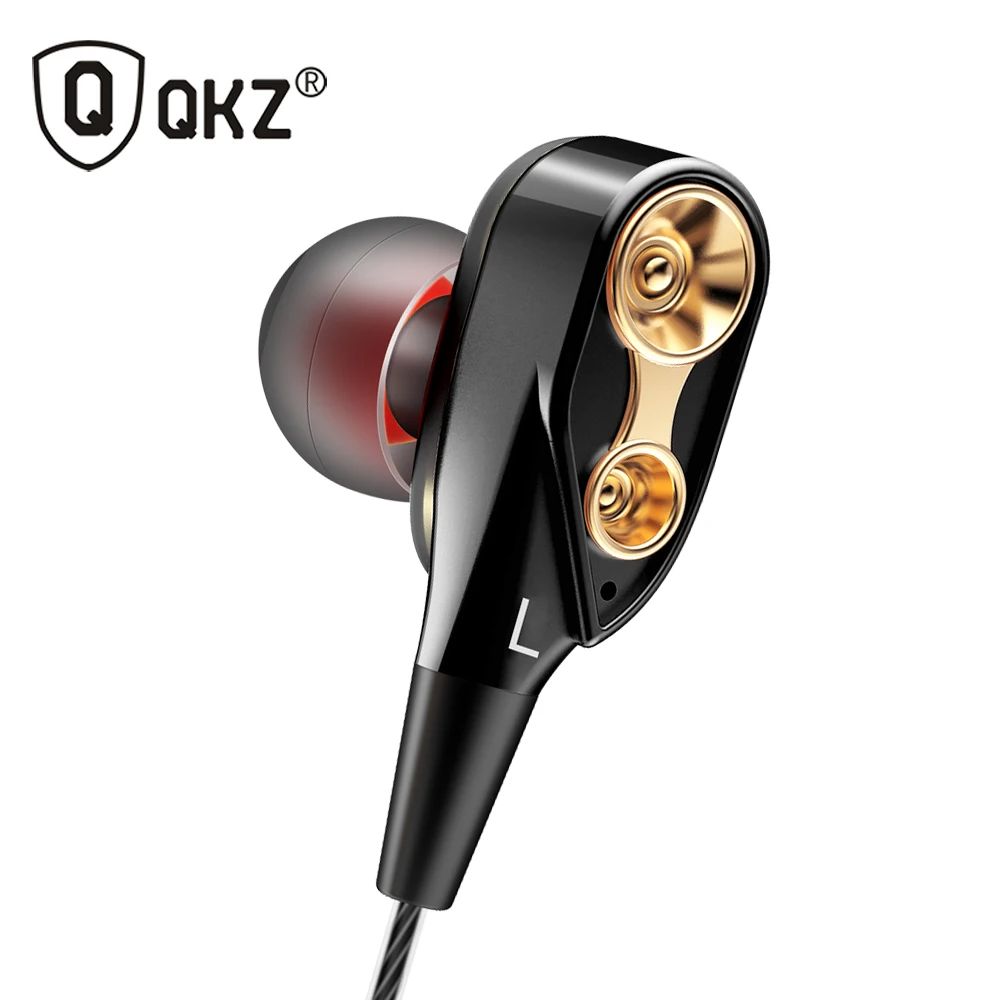 QKZ CK8, двойной драйвер, наушники, audifonos, стерео, бас, Спортивная гарнитура для бега, Hi-Fi, монитор, наушники, гарнитура с микрофоном, fone de ouvido