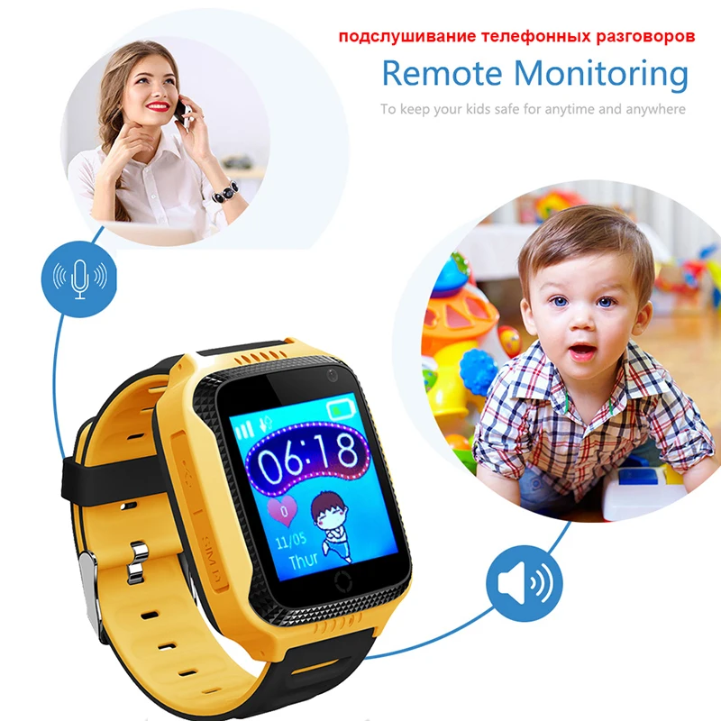 Kids Watch Camera Flashlight Touch Screen SOS Call Location Baby Clock Children Smart Watches Q528 Y21 GPS Tracker SmartWatch