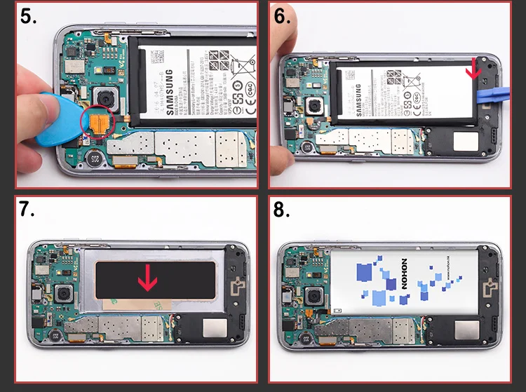 NOHON батарея для samsung Galaxy S7 S6 edge S8 G950F G935F G930F G925F G920F оригинальная аккумулятор сменная батарея для мобильного телефона+ Инструменты