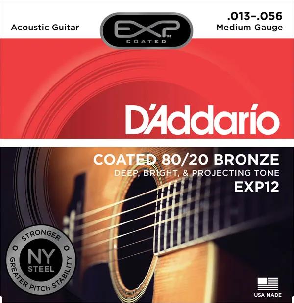 D'Addario EXP с покрытием 80/20 бронзовые для акустической гитары, EXP10 EXP11 EXP12 EXP13 EXP14 EXP36(12-String - Цвет: EXP12