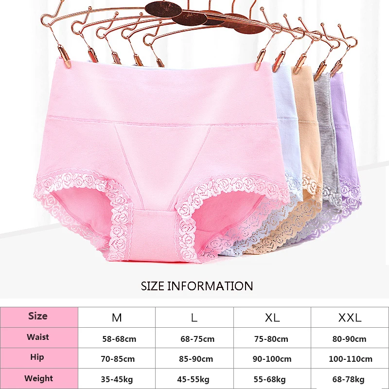 LANGSHA 5PCS/Lot Cotton Panties High Waist Women Underwear Sexy Lace Soft Comfort Women's Briefs Seamless Slimming Lady Lingerie LANGSHA 5PCS/Lot Cotton Panties High Waist Women Underwear Sexy Lace Soft Comfort Women's Briefs Seamless Slimming Lady Lingerie