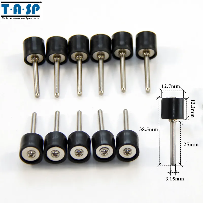 TASP Шлифовальные барабанные сердечники 12 шт. 12,7 мм резиновые оправки 3,15 мм хвостовик Мини дрель роторный инструмент Аксессуары