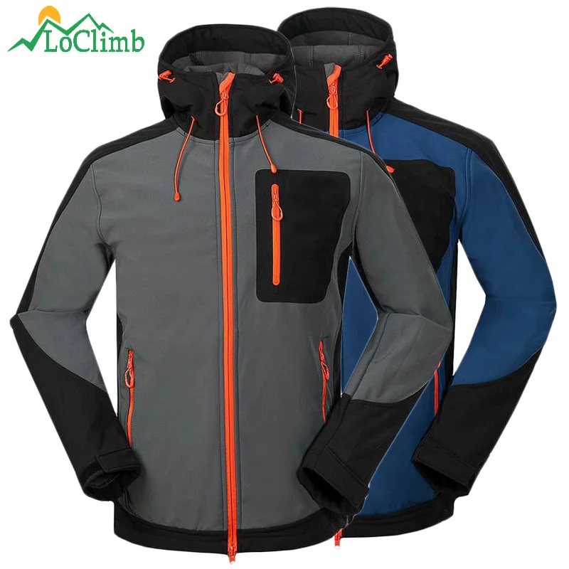 Мужская водонепроницаемая флисовая куртка LoClimb для походов и альпинизма AM102|hiking