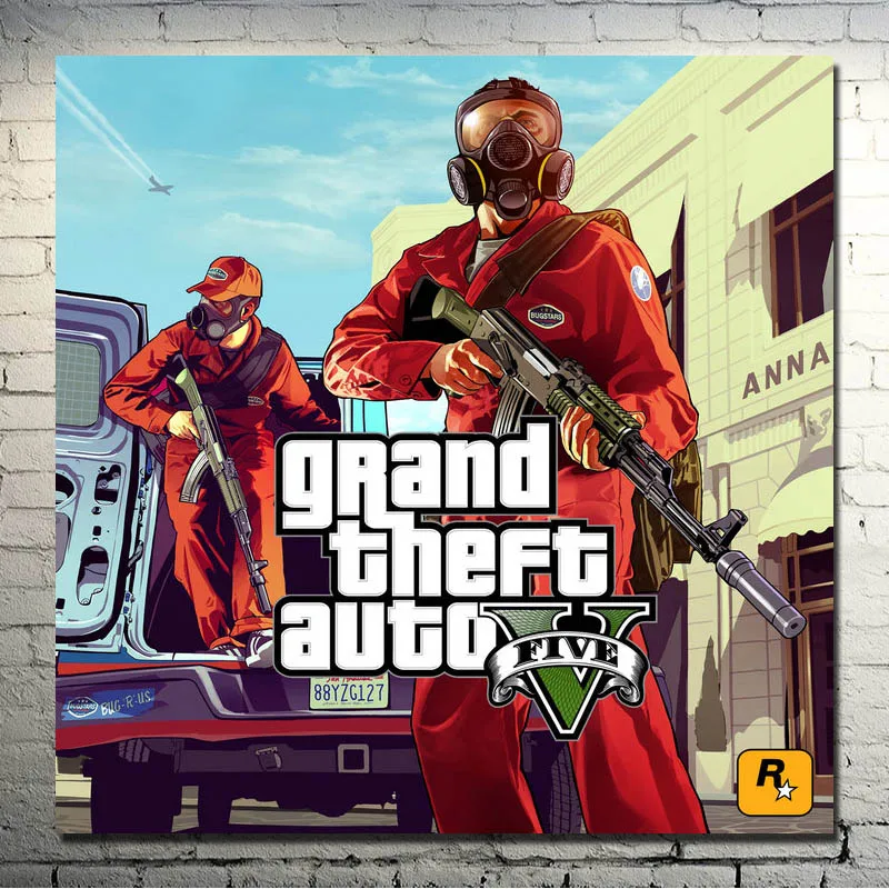 Grand Theft Auto V видеоигра GTA 5 художественная шелковая ткань плакат печать 13x13 32x32 дюйма