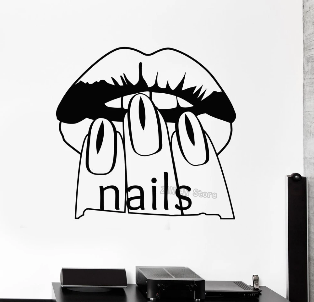 Nail Salon Wall Decals Beauty Woman Wall Sticker Manicure Spa Sticker Self Adhesive Art Mural Wallpaper Removable Poster H253 Wall Stickers Aliexpress