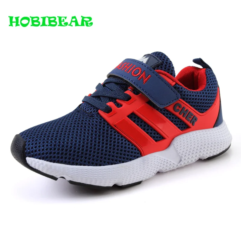 

Spring Autumn New Children Sneakers Boys Blue Black Teenage Boys Shoes Breathable Kids Jogging Shoes Wearable Boys Sport Shoes