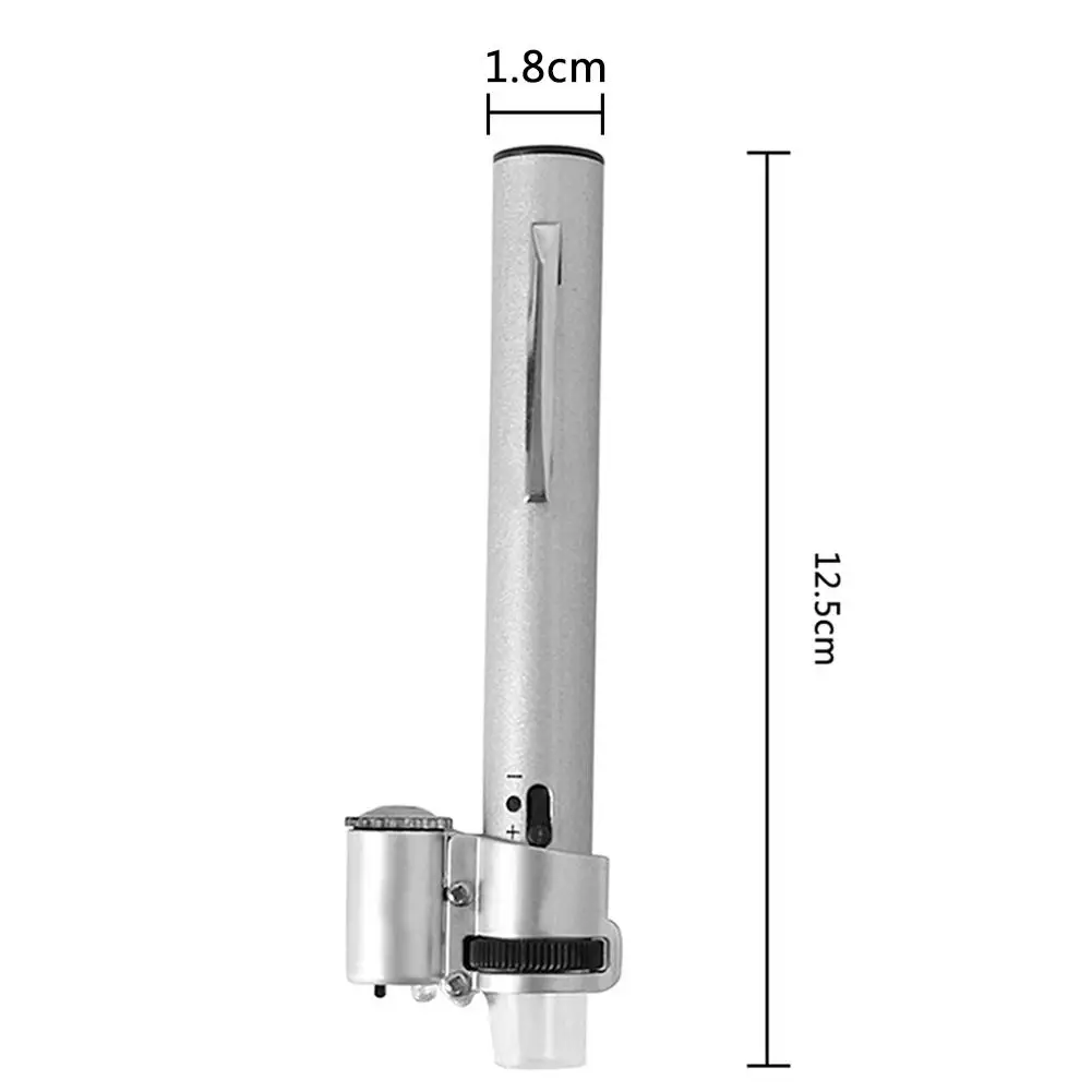100x высокой увеличительной мощности увеличительное стекло в форме ручки микроскоп с 2 регулируемое светодиодное освещение переносная Лупа