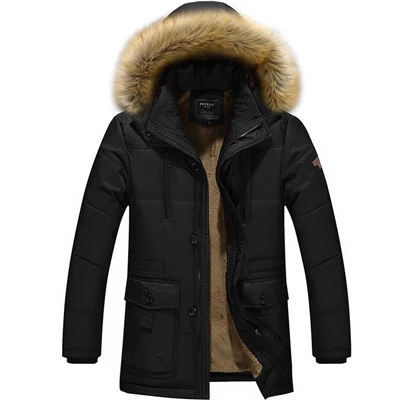 Moutainskin 5XL зимние мужские хлопковые куртки с меховым капюшоном съемные Длинные мужские повседневные парки флисовая Толстая теплая брендовая одежда SA122 - Цвет: Black