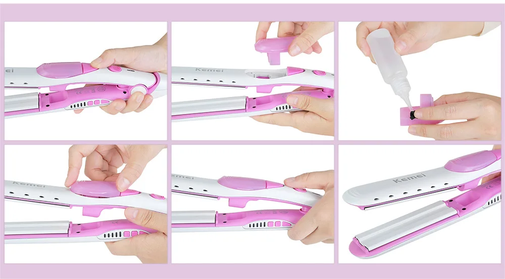 

Kemei KM - 5623 Ionic Steam Ceramic Electric Hair Straightener, Irons Electric Hair Straightener Straight Flat Iron Tools Fast