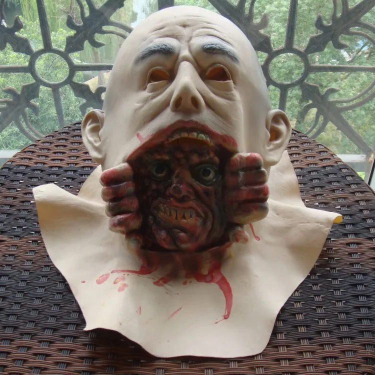 

2014 Horror Mask Halloween Lifelike Latex Zombie Mask Large Bald Man Screaming Grimace For masquerade party