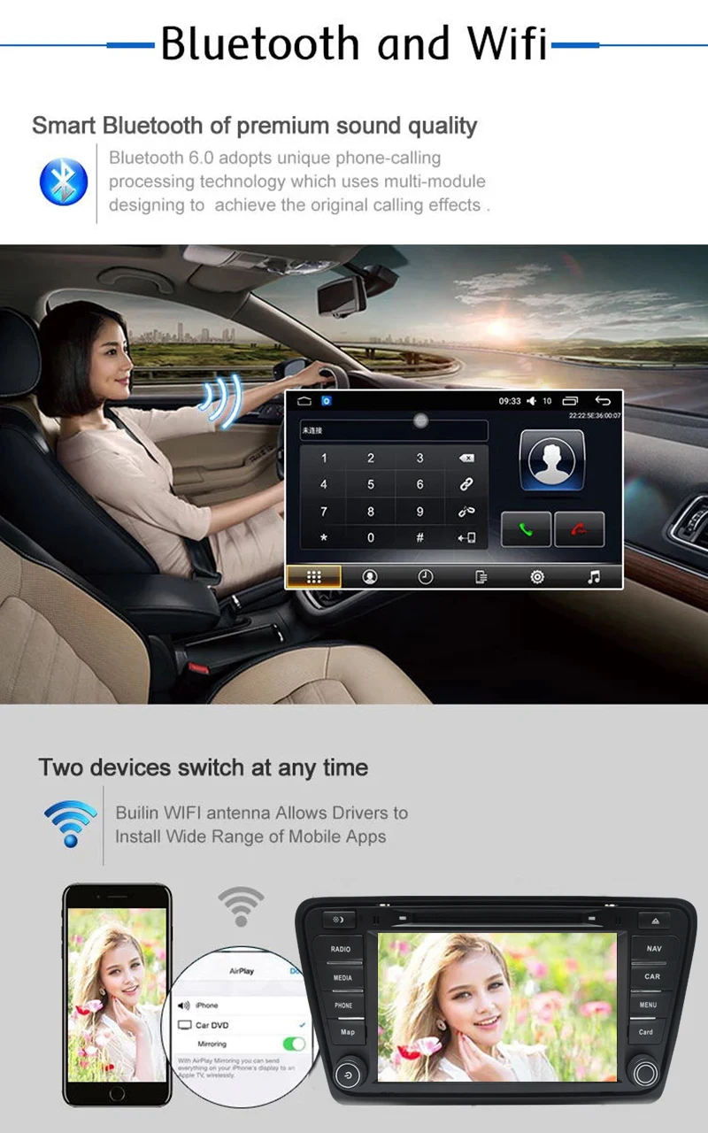 Discount Car Multimedia Player Android 7.1 8 inch car dvd 2 din car radio with navigation For Skoda Octavia A7 2013-2014 2