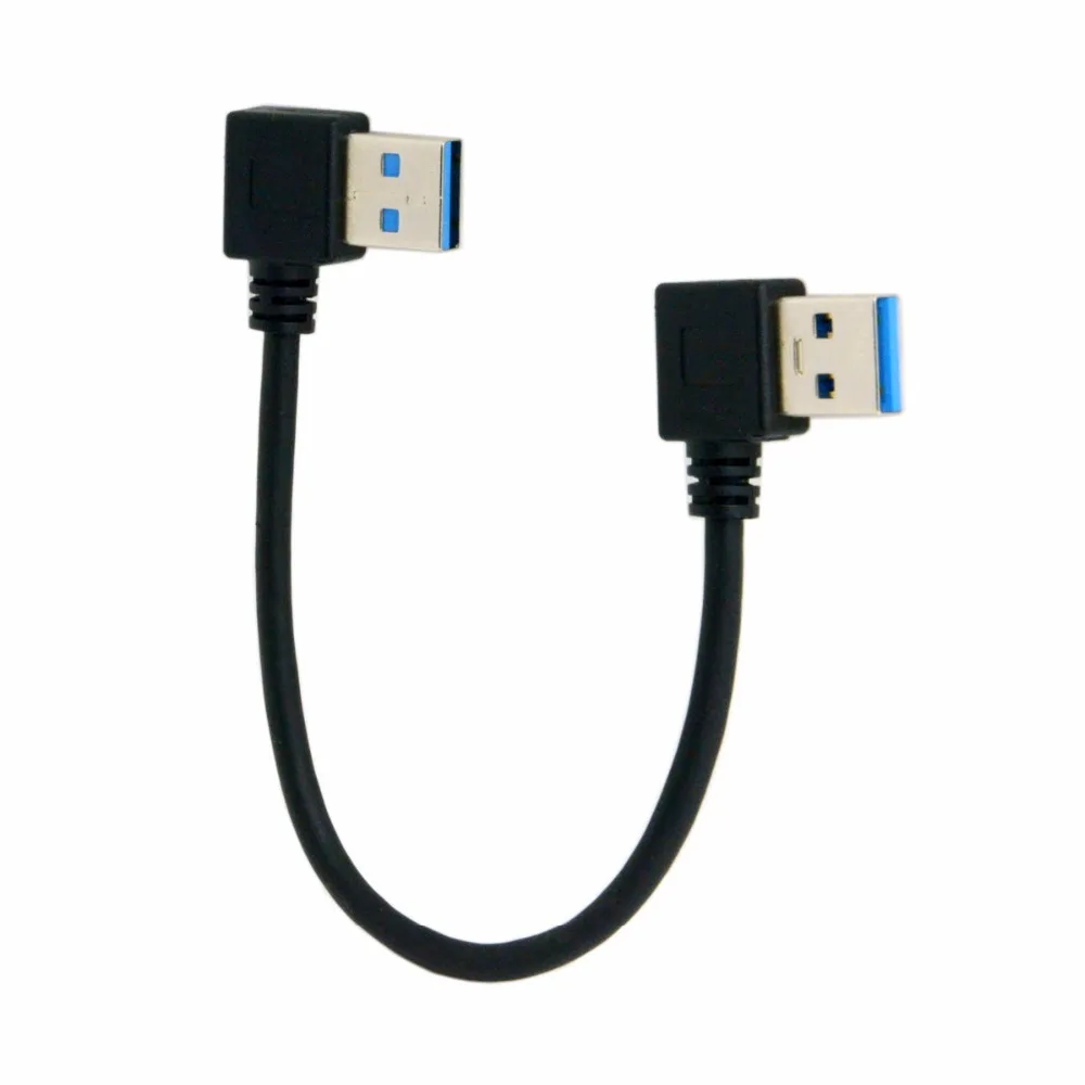

Double Elbow USB 3.0 Type A Male 90 Degree Left Angled to USB 3.0 A Type Right Angled Male to Male Extension Cable 20cm