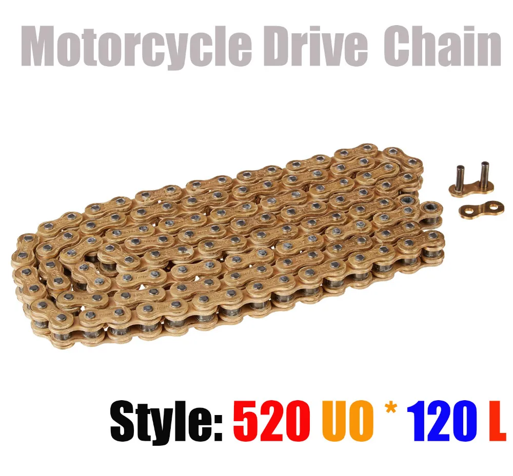 

520 * 120 Motorcycle Drive Chain Universal parts 520 Pitch Heavy Duty O-Ring Chain 120 Links for Honda Yamaha Suzuki Kawasaki