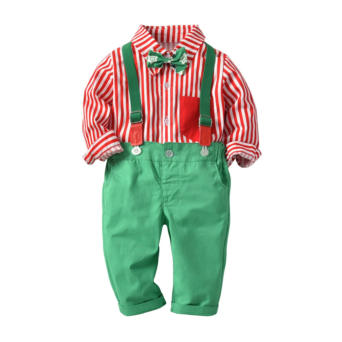Коллекция года, рождественские комплекты детской одежды полосатая футболка с длинными рукавами+ штаны, комплект из 2 предметов детская одежда Костюм Джентльмена для мальчиков детская одежда