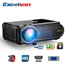 Excelvan EHD02 1800 люмен макс 1080P проектор 130 дюймов Мультимедиа Портативный ЖК-проектор домашний развлекательный со стереодинамиком