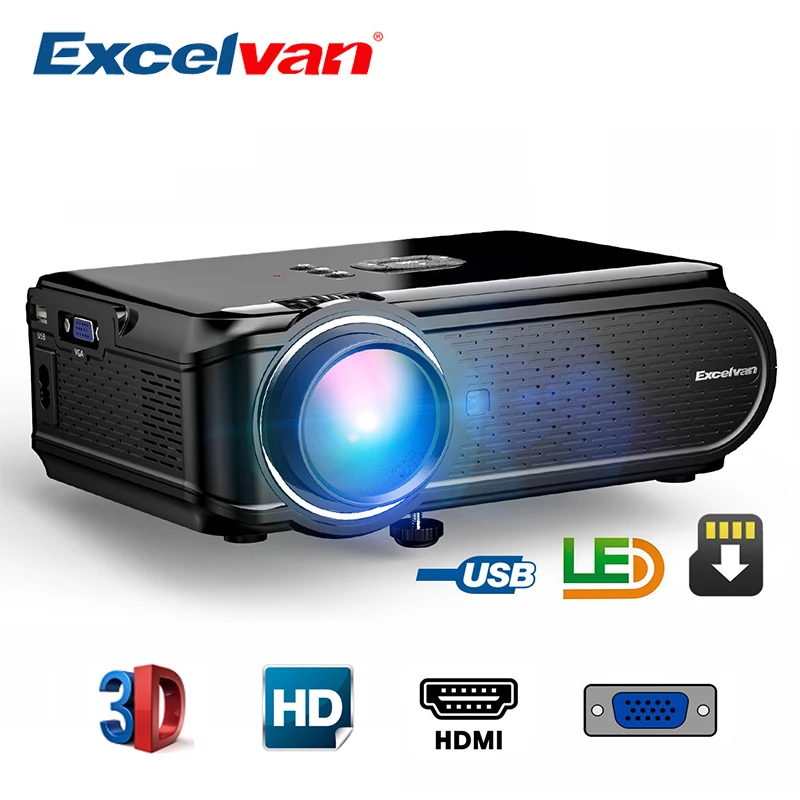 Excelvan EHD02 1800Lumen MAX 1080P Projector 130 Inch Multimedia Portable LCD Projector Home Entertainment With Stereo Speaker Excelvan EHD02 1800Lumen MAX 1080P Projector 130 Inch Multimedia Portable LCD Projector Home Entertainment With Stereo Speaker