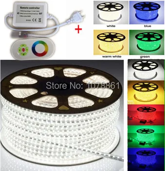 

factory price led strip 5050 rgb ip66 100m/roll led Flxible Strip RGB LED strip lights 110V 220V + remote IR Touching controller