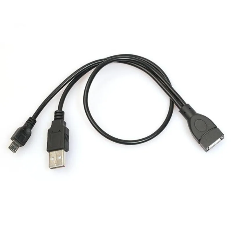 1pcs Micro USB Host OTG Cable With USB Plug Power Adapter A30in