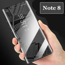 Mirror Clear View Plating Leather Stand Case For Samsung S6 S7 Edge S8 J7 Plus Note 8/5 A3 A5 A7 A8 J2 Prime J3 J5 J7 Pro 2017