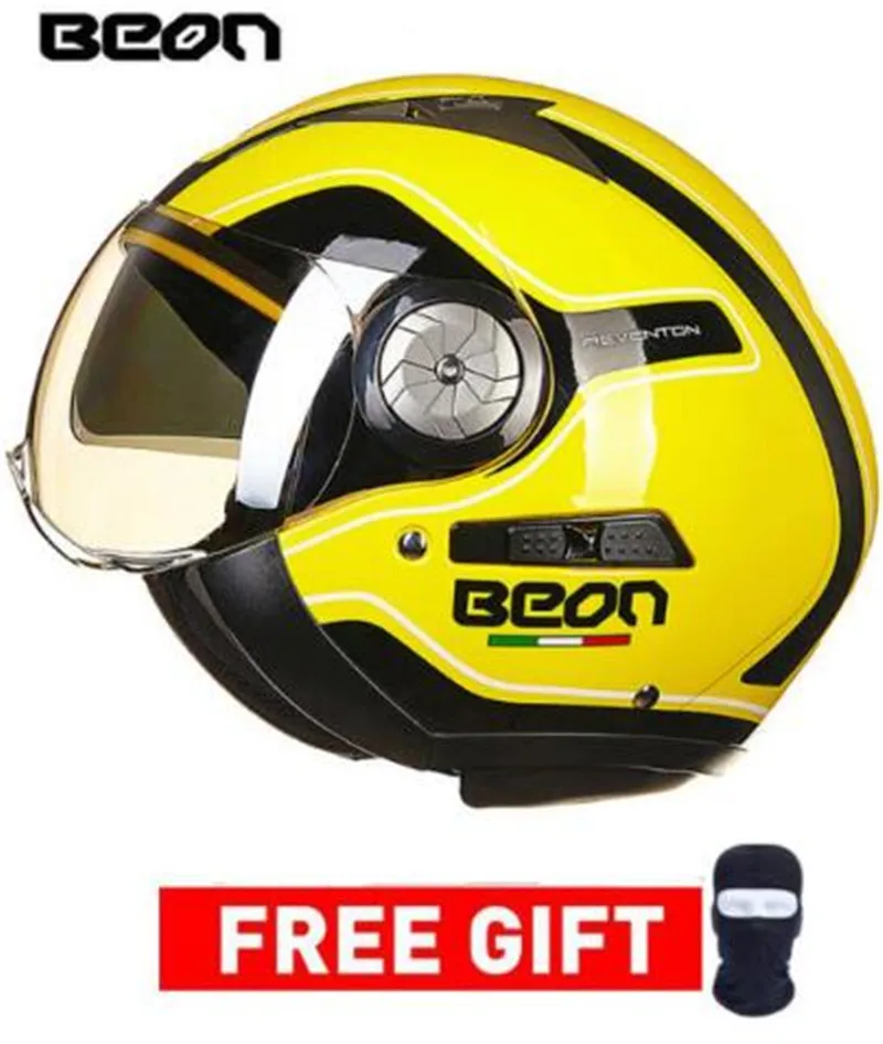

BEON Motorcycle Helmet 3/4 Open Face Motorbike Moto Casco Capacete Vintage Retro Biker Scooter Helmet Double Visor