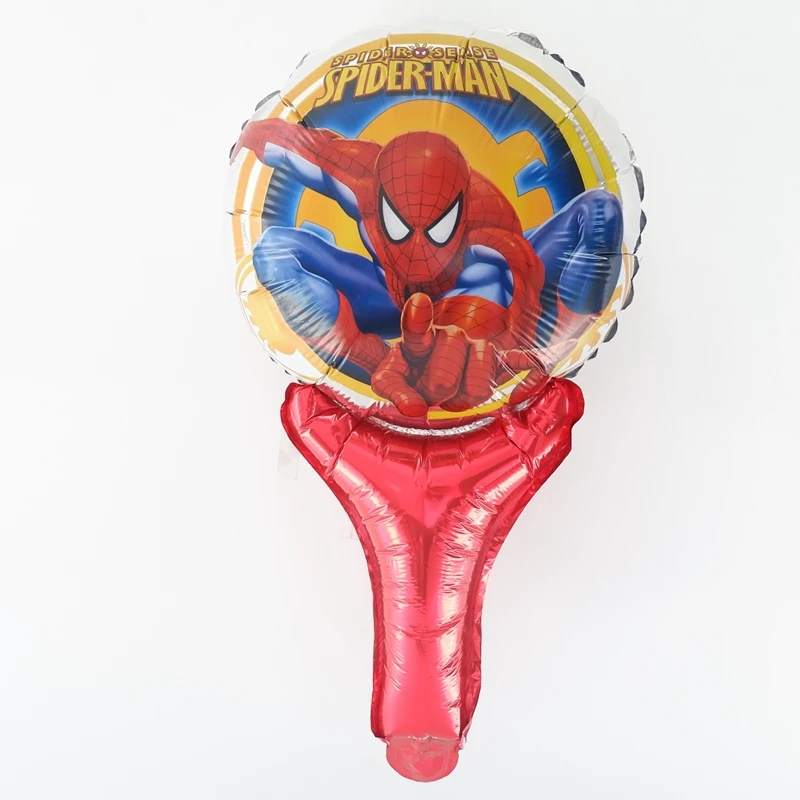 

1pcs/lot Cartoon Superhero Spiderman Hand Sticks Foil Balloons Baby Birthday Wedding Party Decorations Air Globos Kids Toys
