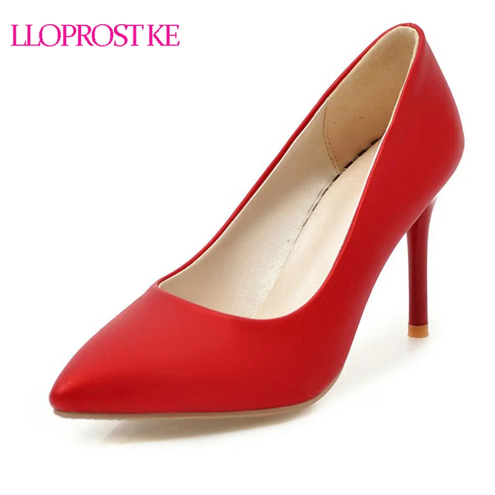 

Lloprost ke New Autumn Sexy Pointed Toe Thin Heel Pumps Shoes Woman Stiletto Party Wedding Shoes Ladies Plus Size 32-43 MY676