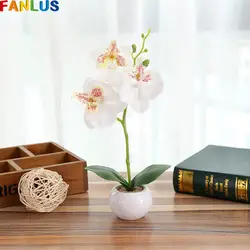 Бабочка Орхидея хлопок-как Lustring искусственные цветы для дома украшения Свадебные украшения на день рождения для детский душ