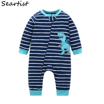 

Seartist 2019 Newborn Kid Baby Girl Boy Feather Striped Print Clothes Autumn Winter Warm Romper Jumpsuit Autumn Outfit25