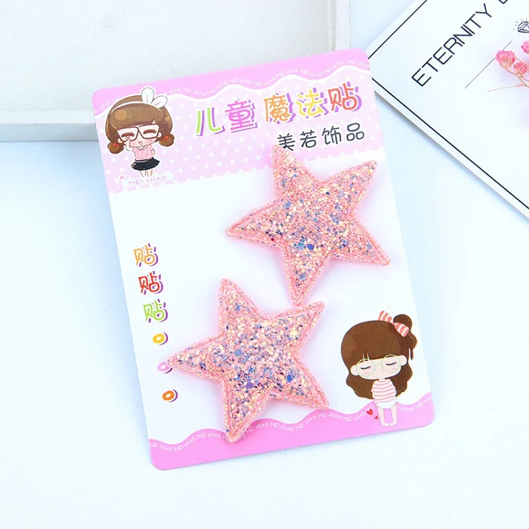 pacifier for baby 2PCS Children's Hair Accessories Bangs Stickers Baby Headdress Magic Stickers Stars Bow Girl Hair Accessories Baby Accessories luxury	