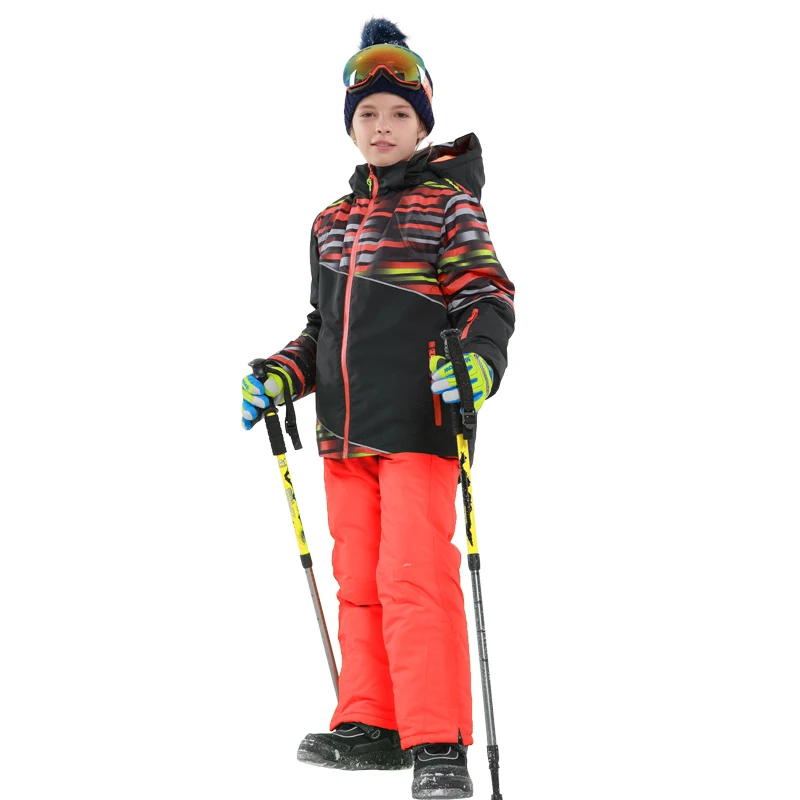 

2018 Boys Outdoor Ski Set Waterproof Windproof Warm Ski Jacket+Pant Kids Winter Snowboard Sport Suit for Boys Clothes