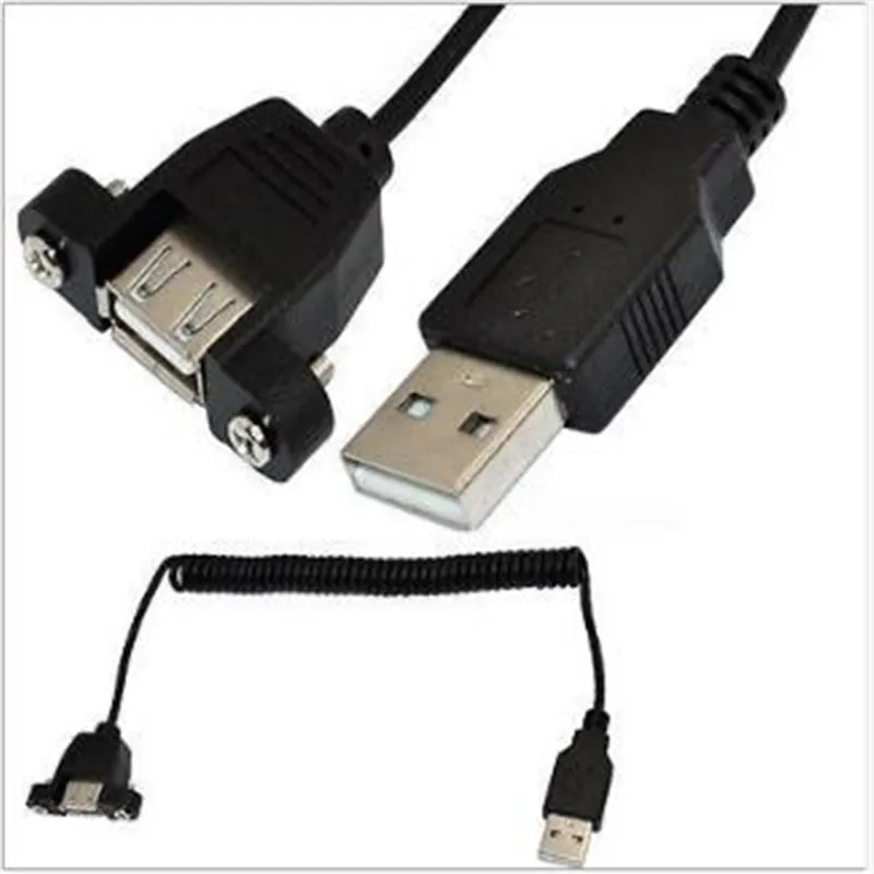 

With screw hole can be fixed USB extension cable USB2.0 bezel line with ear spring line mobile phone computer data cable