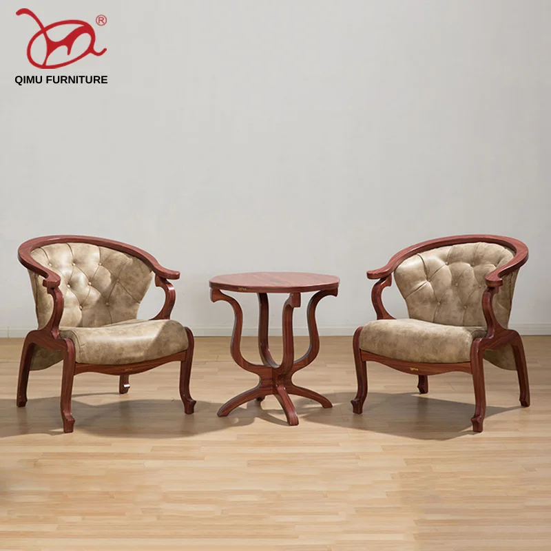 Elegant antique design furniture Vintage furniture suits suitable for living room solid wood chairs end table M038+M257 Elegant antique design furniture Vintage furniture suits suitable for living room solid wood chairs end table M038+M257
